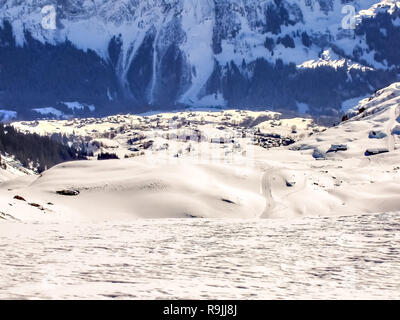 Grindelwald visto dalle Alpi tra primo e Faulhorn in Svizzera. Foto Stock