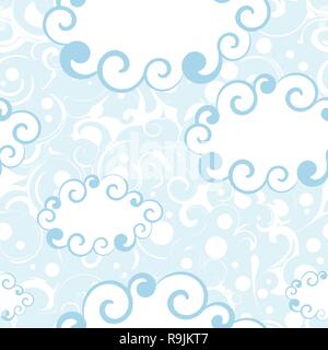 Vettore astratto modello senza soluzione di continuità con il cartoon nuvole Illustrazione Vettoriale