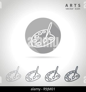 Profilo di arti icon set, collezione di pittura icone della tavolozza, illustrazione vettoriale Illustrazione Vettoriale