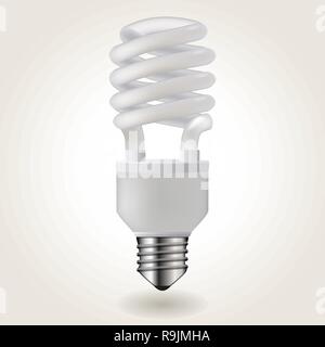 Risparmio energetico realistico lampadina della luce. Illustrazione Vettoriale. Illustrazione Vettoriale