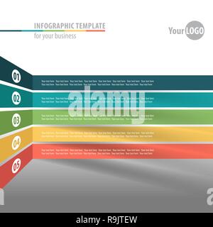 Moderno elemento infographics stile origami. Layout di flusso di lavoro. Illustrazione Vettoriale Illustrazione Vettoriale