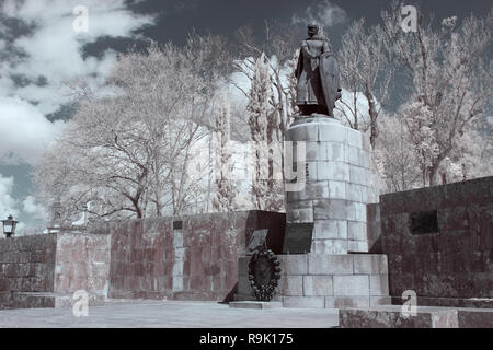 Statua che si trova nella città di Guimaraes di Re Afonso Henriques, nipote di Alfonso VI di Leon e di Castiglia e pronipote di Ferdinando il Grande, ritrovati Foto Stock