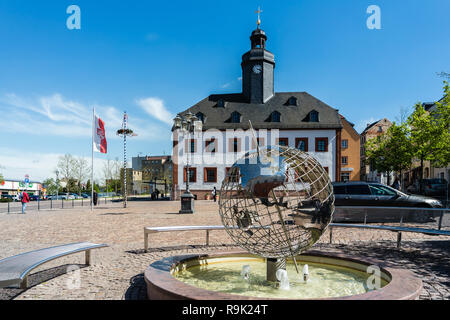 Il municipio vecchio Meerane con globo Foto Stock