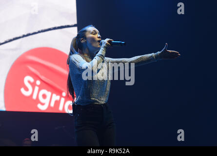 Artisti live al Radio City Hits Live 2018 all'Echo Arena di Liverpool con: Sigrid dove: Liverpool, Regno Unito quando: 23 Nov 2018 Credit: Graham Finney/WENN Foto Stock