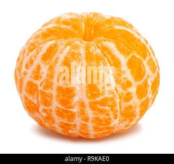 Sbucciate tangerine percorso isolato Foto Stock