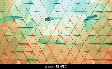 Abstract digital modello geometrico e colorato sfondo poligonale, 3D Rendering immagine Foto Stock