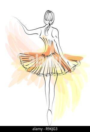 Vector ballerina isolato su uno sfondo bianco Illustrazione Vettoriale