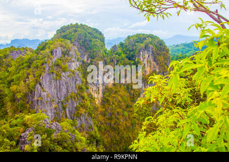 Meravigliosa vista su Tiger tempio nella grotta, Wat Tham Suea, Krabi in Thailandia Foto Stock