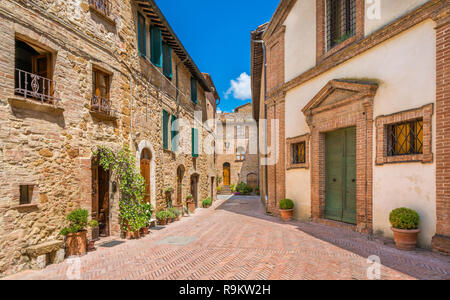 Vista pittoresca a Pienza, provincia di Siena, Toscana, Italia. Foto Stock