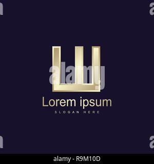 Lettera iniziale LU Logo vettore del modello di progettazione Illustrazione Vettoriale
