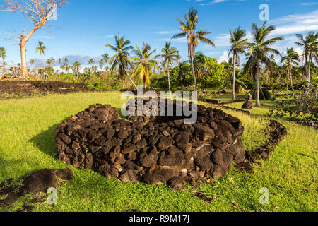 Talietumu (Kolo Nui), il sito archeologico di uvea (Wallis) isola di Wallis e Futuna. Un fortificato insediamento Tongan (Tongan fort). Foto Stock