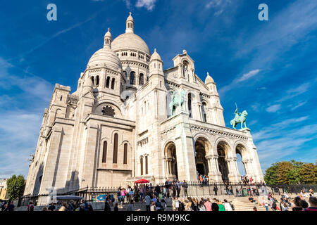 Basilica del Sacro Cuore di Parigi più comunemente noto come il Sacre Coeur Foto Stock