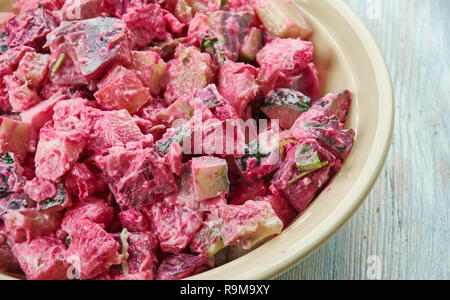 Heringsalat - Tedesco Insalata di aringhe, per ulteriori Scandinavian-style Foto Stock