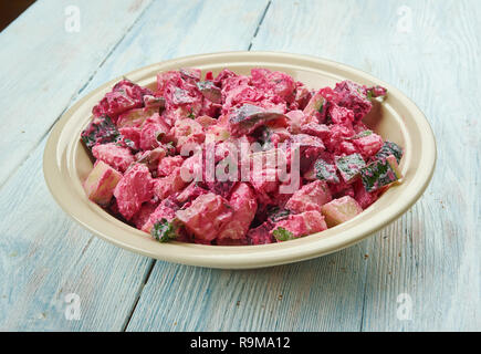 Heringsalat - Tedesco Insalata di aringhe, per ulteriori Scandinavian-style Foto Stock