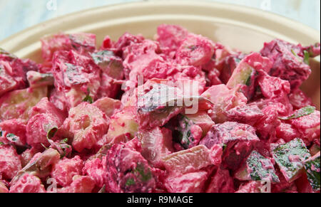 Heringsalat - Tedesco Insalata di aringhe, per ulteriori Scandinavian-style Foto Stock