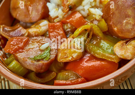 Un autentico stile New Orleans Gumbo è reale Cajun Foto Stock