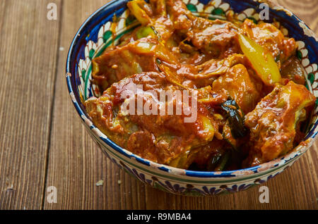 Kashmir Curry di montone Gosht Aab, popolare sono le versioni del Kashmir e iraniani. Foto Stock