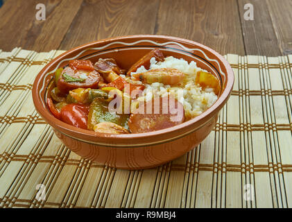 Un autentico stile New Orleans Gumbo è reale Cajun Foto Stock