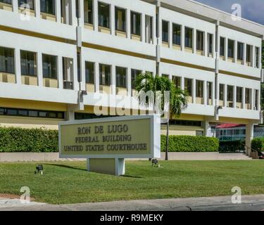 San Tommaso, Isole Vergini. 13 gen 2009. Il Ron de Lugo U.S. Federal Courthouse nella storica Charlotte Amalie in San Thomas USVI. San Tommaso è uno dei più trafficati porti di scalo per navi da crociera nei Caraibi. Credito: Arnold Drapkin/ZUMA filo/Alamy Live News Foto Stock