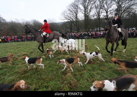 Rivington, Lancashire, Regno Unito. 26 dicembre, 2018. 26 dicembre 2018 Holcombe caccia al Rivington, BoltonPictures da Phil Taylor. 26 dicembre 2018 Holcombe caccia al Rivington, Bolton, Lancashire, Credito: Phil Taylor/Alamy Live News Foto Stock