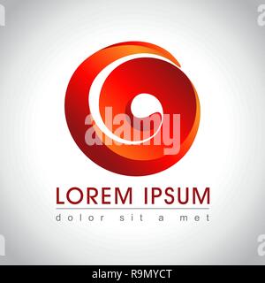 Abstract red swirl campione del logo, illustrazione vettoriale Illustrazione Vettoriale