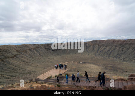 Meteor Crater Monumento Naturale Area di visualizzazione, Winslow, Arizona Foto Stock