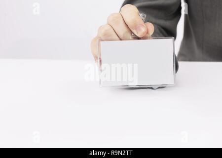 Imprenditrice azienda blank carta di credito. concetto di pagamento senza contanti Foto Stock