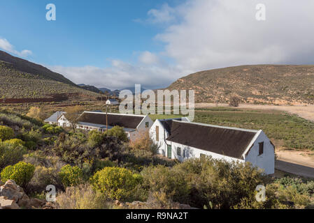 MATJIESRIVIER, SUD AFRICA, 27 agosto 2018: Vista degli uffici della Matjiesrivier Riserva Naturale nelle montagne Cederberg Foto Stock