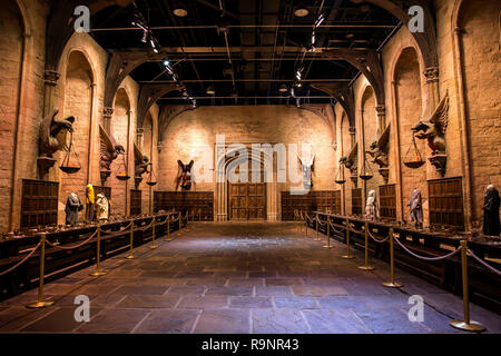 Londra, Inghilterra - Luglio 21, 2016: Realizzazione di Harry Potter alla Warner Bros Studio in giro per Londra, un dietro le quinte tour a piedi di film di Harry Potter Foto Stock