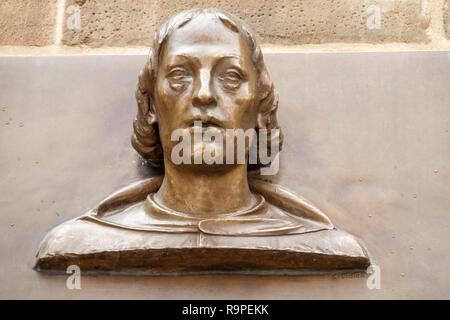 Jan Zelivsky - lapide commemorativa, Città Vecchia, Praga, sacerdote ceco durante il leader della riforma Hussite Foto Stock