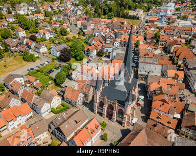 Vista aerea della ridente cittadina Schotten, Hesse, Germania Foto Stock