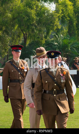 Per commemorare i 100 anni dell'Armistizio giorno WWI a Delhi il Cimitero di guerra. Foto Stock