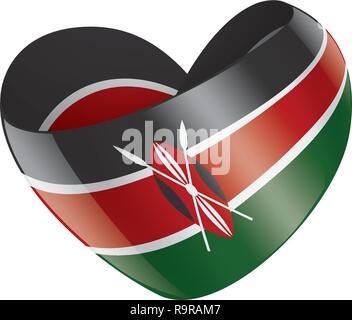 Kenya bandiera, illustrazione vettoriale su sfondo bianco Illustrazione Vettoriale