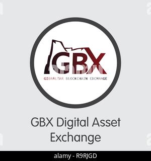 Exchange - Gbx Digital Asset Exchange. Il Crypto monete o cripta Illustrazione Vettoriale