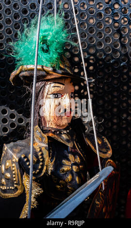 Ritratto di un personaggio famoso dei burattini. Creato da un maestro puparo ancora presente. Essa deriva dalla tradizione delle marionette che ci è stato consegnato Foto Stock