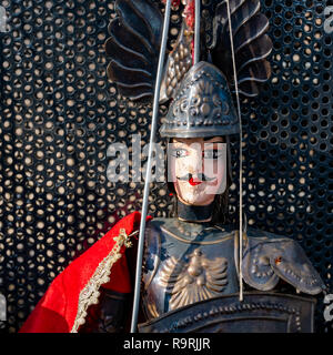 Ritratto di un personaggio famoso dei burattini. Creato da un maestro puparo ancora presente. Essa deriva dalla tradizione delle marionette che ci è stato consegnato Foto Stock