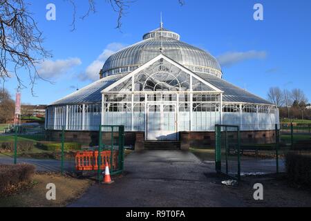 Glasgow, Scotland, Regno Unito. 28th, dicembre, 2018. Il 'Giardini Invernali' si prepara per la chiusura di questo fine settimana e si trova di fronte ad un futuro incerto con molti milioni di sterline necessari per riparare, rendere sicuro e ripristinare la struttura fatiscente. Foto Stock