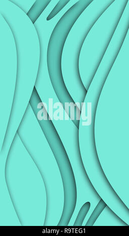 Il turchese forme curvilinee. Colore blu forme astratte. Foto Stock