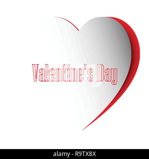 Creative valentines day postcard illustrazione vettoriale carta tagliata stile sfondo per poster, offerta in vendita, web banner, poster, volantini, depliant e brochure t Illustrazione Vettoriale
