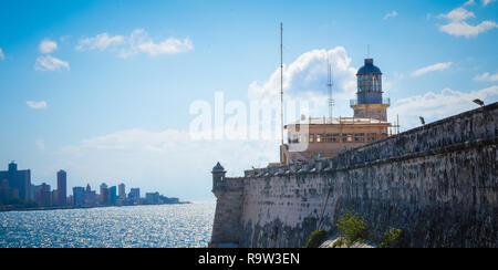 Il Morro Castle all'entrata del porto di Havana. Foto Stock