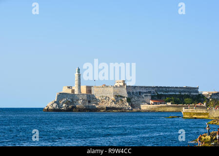 Il Morro Castle all'entrata del porto di Havana. Foto Stock