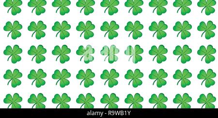 Green shamrock pattern a foglia di trifoglio sfondo illustrazione vettoriale EPS10 Illustrazione Vettoriale