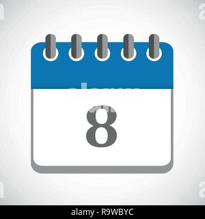 Illustrazione vettoriale di blu calendario icona 8 EPS10 Illustrazione Vettoriale