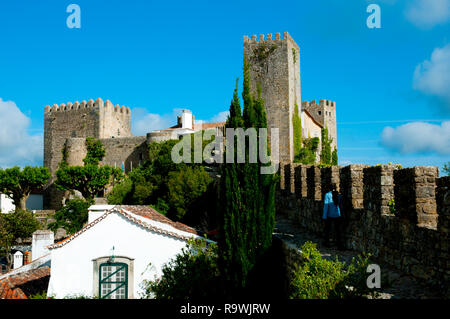 Parete di Obidos - Portogallo Foto Stock