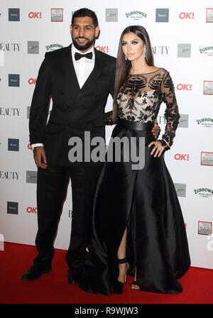 La bellezza Awards con OK! Presso il Park Plaza Westminster Bridge, Londra dotata: Amir Khan, Faryal Makhdoom dove: Londra, Regno Unito quando: 26 Nov 2018 Credit: WENN.com Foto Stock