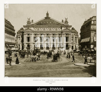 Grand Opera House, Parigi, Francia, antichi Parigi fotografia, 1893 Foto Stock