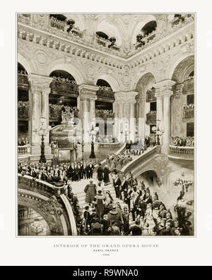 Interno del Grand Opera House, Parigi, Francia, antichi Parigi fotografia, 1893 Foto Stock