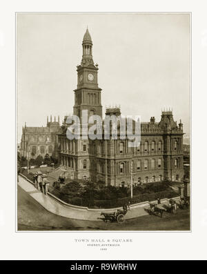 Municipio di Sydney e il Sydney, Australia, antichi Fotografia Australiano, 1893 Foto Stock