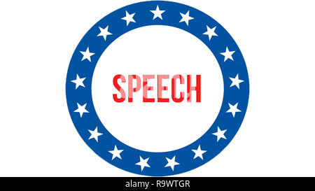 Elezione del parlato su un sfondo USA, rendering 3D. Stati Uniti d'America bandiera sventolare nel vento. Voto, libertà democrazia, concetto di parlato. Noi Pre Foto Stock