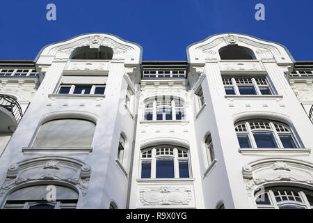 Facciata in art nouveau, in Amburgo Foto Stock